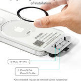 Suport ESR Adapter HaloLock (set de 2), Compatible with MagSafe, Universal Phone Ring for Samsung, iPhone, Negru /Silver