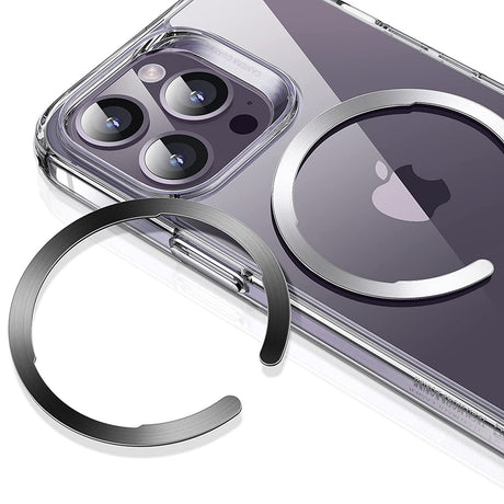 Suport ESR Adapter HaloLock (set de 2), Compatible with MagSafe, Universal Phone Ring for Samsung, iPhone, Negru /Silver
