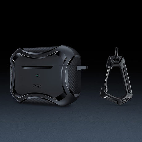 Casti ESR Cyber Armor Tough Case HaloLock, Apple AirPods Pro 1 / 2, Negru