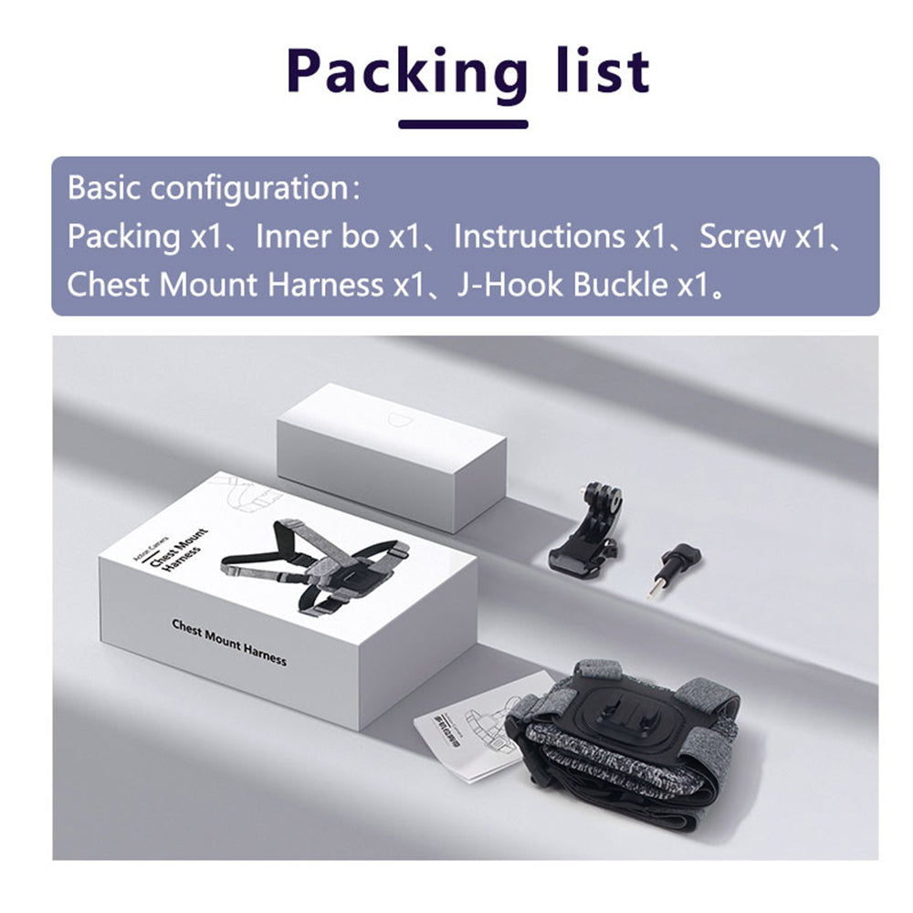 Suport Techsuit Camera (JX-002), for GoPro with Magnetic Base, Chest Wear, Gri