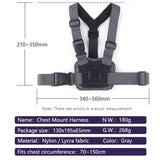 Suport Techsuit Camera (JX-002), for GoPro with Magnetic Base, Chest Wear, Gri
