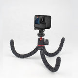 Suport Techsuit Octopus Tripod (JX-004), for Phone and GoPro Action Camera, Portable, Flexible, Negru