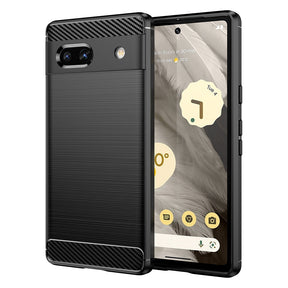 Husa de protectie Techsuit Carbon Silicone compatibil cu Google Pixel 7a, Negru