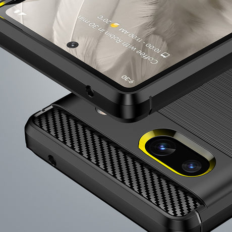 Husa de protectie Techsuit Carbon Silicone compatibil cu Google Pixel 7a, Negru