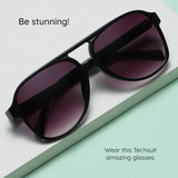 Ochelari de Soare Techsuit (98061), Negru / Light Tea