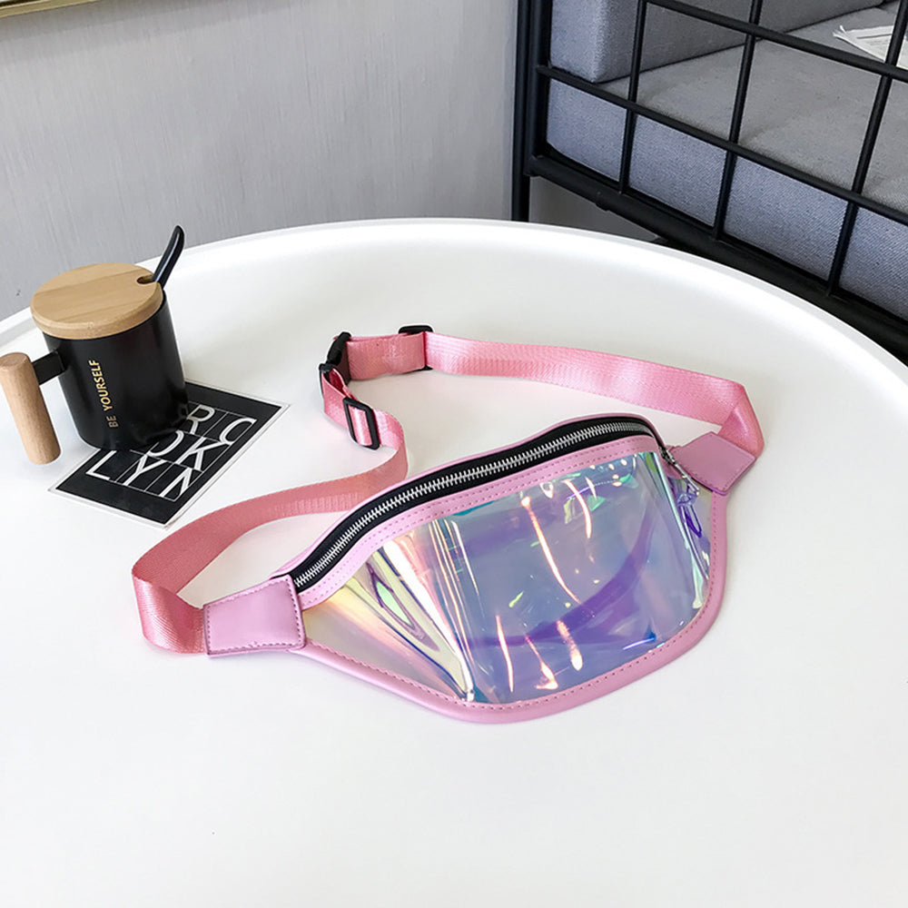 Techsuit Casual Waist Bag (CWB2), Transparent, with Belt for Recreational Activity, Fitness, Roz