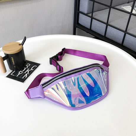 Techsuit Casual Waist Bag (CWB2), Transparent, with Belt for Recreational Activity, Fitness, Albastru
