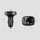 Gadget Baseus FM Modulator and Car Charger S-09A (CCMT000001), T Typed, 2xUSB-A with LED Display, Negru
