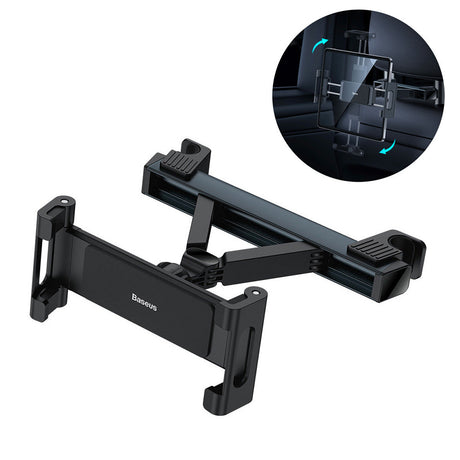 Suport Baseus JoyRide Pro (SUTQ000001), for Phone/Tablet, Headrest Installation, Silicone Pads, 360°, Foldable, Negru
