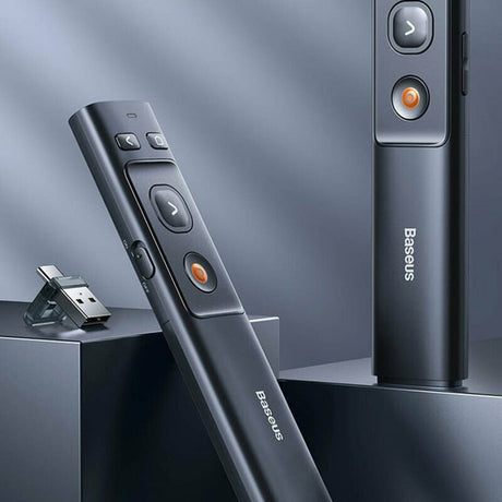 Gadget Baseus Wireless Laser Pointer (ACFYB-0G), with Remote Control Infrared System, for Windows/Mac, Magnet Design, Gri