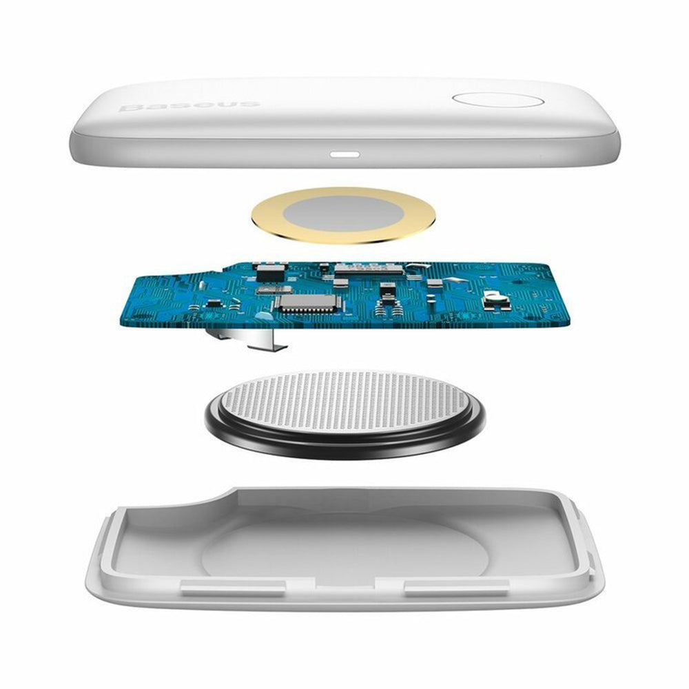 Gadget Baseus Object Finder T2 (ZLFDQT2-02), Anti-lost Device with Lanyard, Alerts, 75mAh, 90dB, Android / iOS, 37x25x6mm, Alb