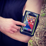 Techsuit Sports Armband (TH10), with Velcro, for Phones, max 6.5", Negru / Green