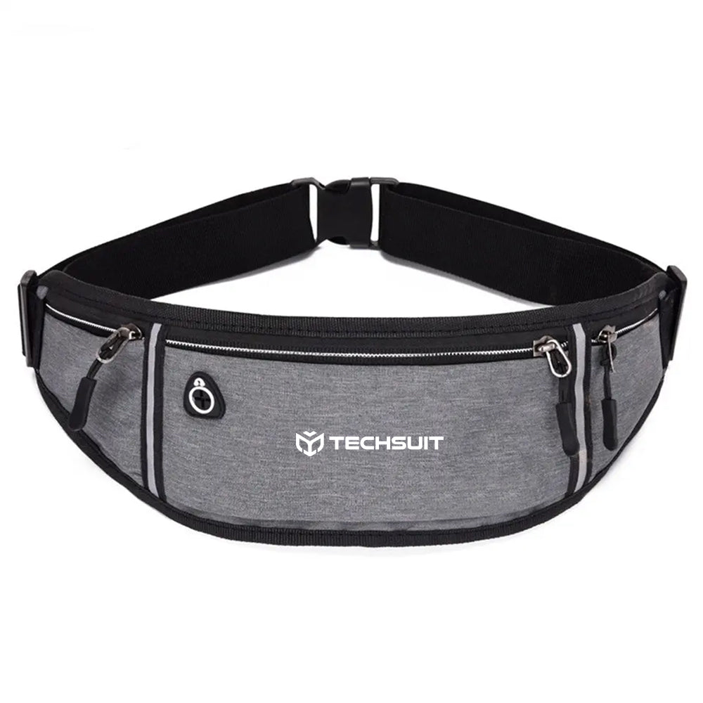Techsuit Waist Bag (CWB3), with Belt for Recreational Activity, Fitness, Gri