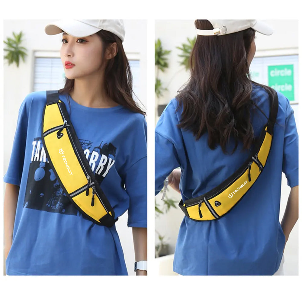 Techsuit Waist Bag (CWB3), with Belt for Recreational Activity, Fitness, Gri