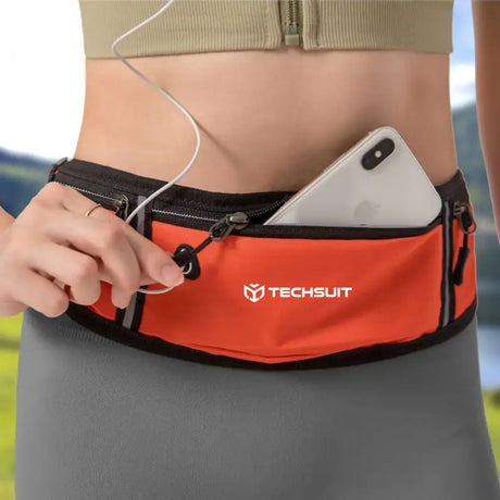 Techsuit Waist Bag (CWB3), with Belt for Recreational Activity, Fitness, Verde