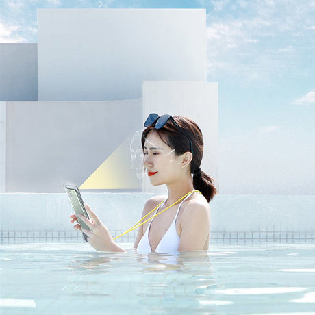 Baseus Waterproof Case Let"s Go (ACFSD-D02), Universal Cover for Mobile Phones, Waterproof IPX8, max 7.2", Alb