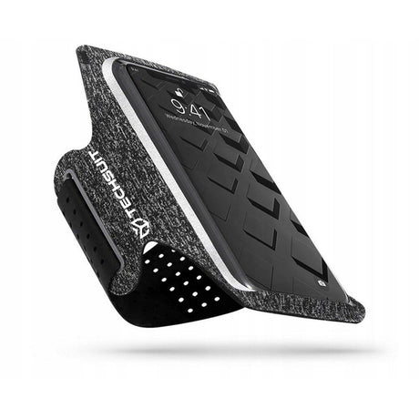 Techsuit Sports Armband (TH10), with Velcro, for Phones, max 6.5", Gri / White
