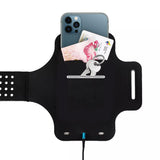 Techsuit Sports Armband (TH10), with Headphones Cable Clips, for Phones, max 7", Negru / Gray