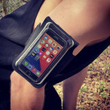 Techsuit Sports Armband (TH10), with Headphones Cable Clips, for Phones, max 7", Negru / Gray