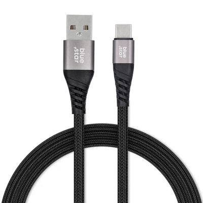 BLUE STAR cablu împletit 3A 20W USB A la Type C PD QC4.0 TFK-DC-003 1,2 m negru
