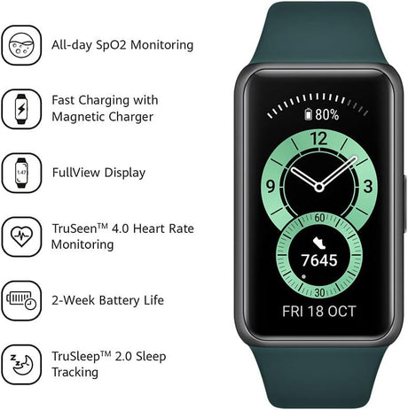 Bratara fitness HUAWEI Band 6, Android/iOS, silicon, Forrest Green