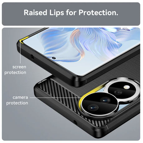 Husa de protectie Techsuit Carbon Silicone compatibil cu Honor 90 / Honor 80, Negru