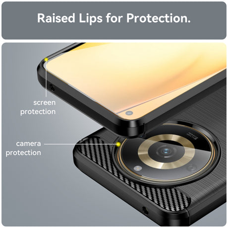 Husa de protectie Techsuit Carbon Silicone compatibil cu Realme 11, Negru