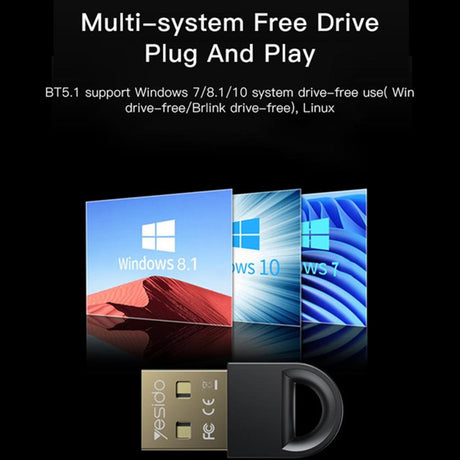 Adaptor Yesido USB Transmitter (YAU34), USB to Bluetooth, for Computer, Laptop, Negru