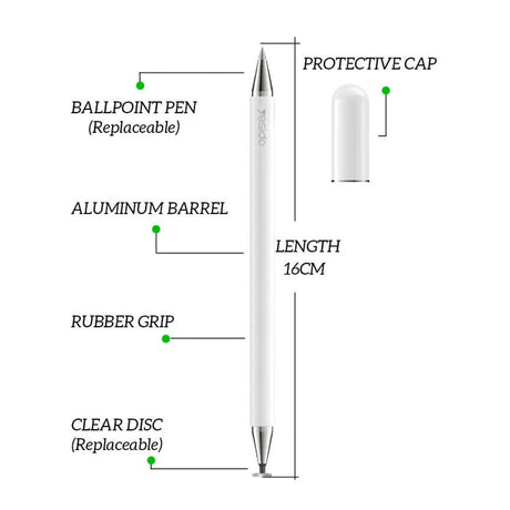Stylus Yesido ST04, Pasiv, Aluminiu, Alb
