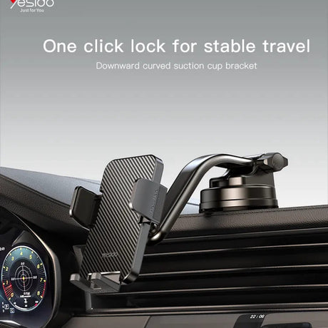 Suport Yesido (C172), for Windshield and Dashboard, 360 degree rotation, Negru