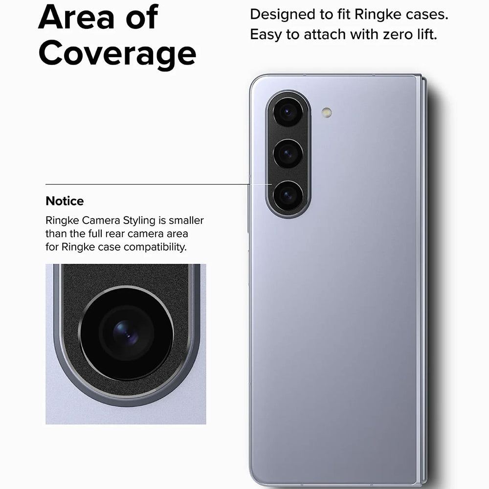 Folie de protectie Ringke Camera Styling compatibil cu Samsung Galaxy Z Fold5, Negru