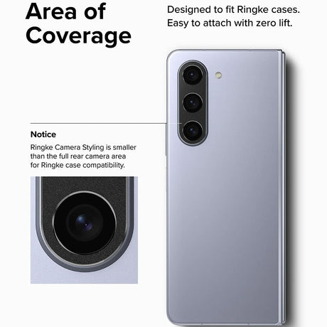 Folie de protectie Ringke Camera Styling compatibil cu Samsung Galaxy Z Fold5, Negru