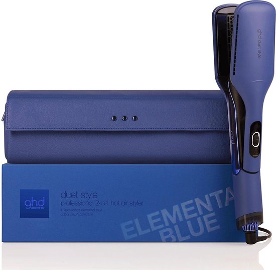 Placa de indreptat + uscator 2-in-1, perie cu aer cald ghd Duet Hair Style, Elementary Blue