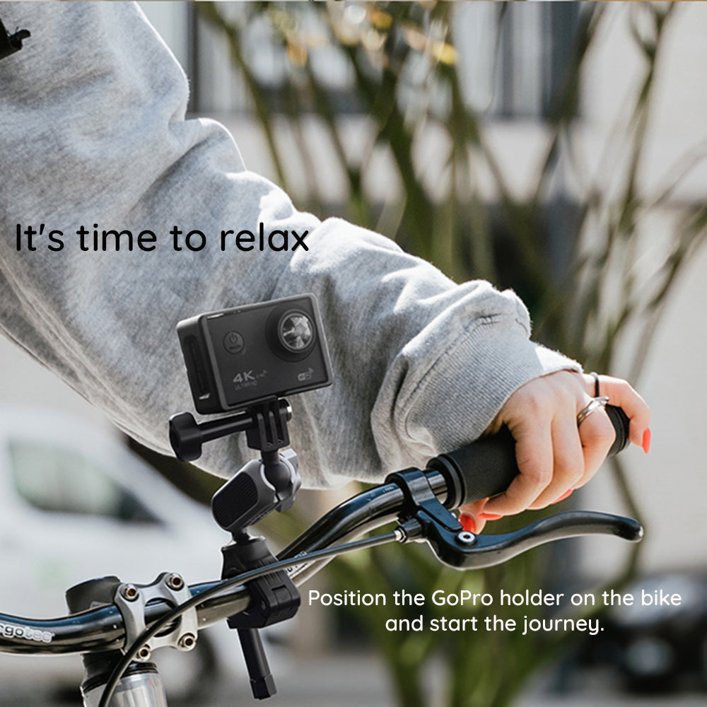 Suport Techsuit Sports Camera Riding (JX-008), GoPro Compatible, Aluminium Alloy, Gri