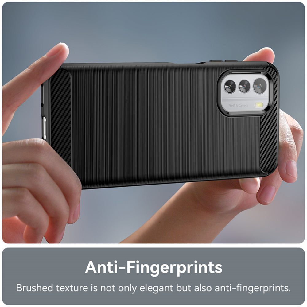 Husa de protectie Techsuit Carbon Silicone compatibil cu Nokia G42, Negru