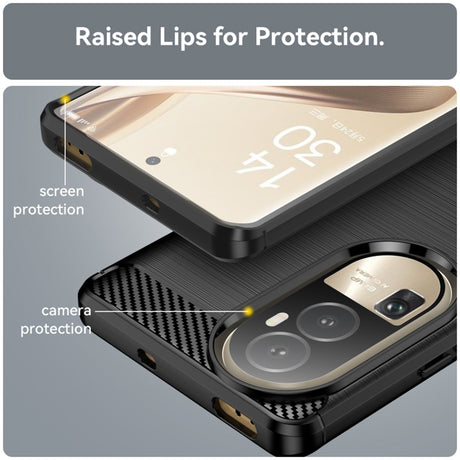 Husa de protectie Techsuit Carbon Silicone compatibil cu Oppo Reno10 / Reno10 Pro, Negru