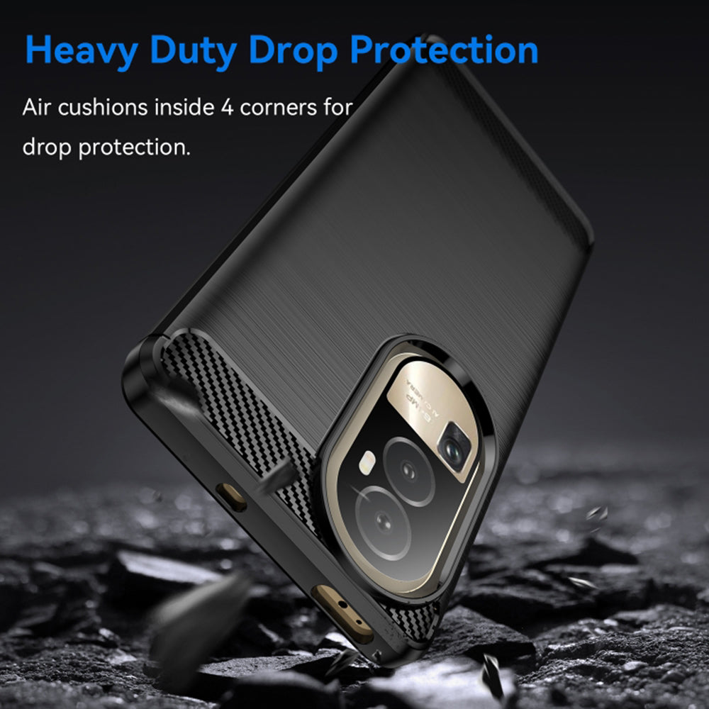 Husa de protectie Techsuit Carbon Silicone compatibil cu Oppo Reno10 / Reno10 Pro, Negru