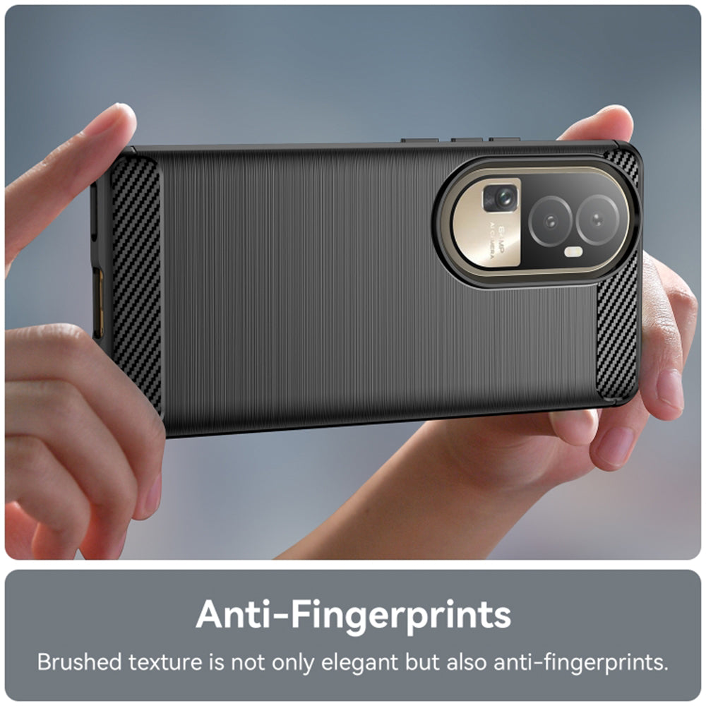 Husa de protectie Techsuit Carbon Silicone compatibil cu Oppo Reno10 / Reno10 Pro, Negru