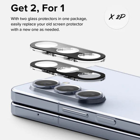 Folie de protectie Ringke Camera Glass (set de 2) compatibil cu Samsung Galaxy Z Fold5, Negru