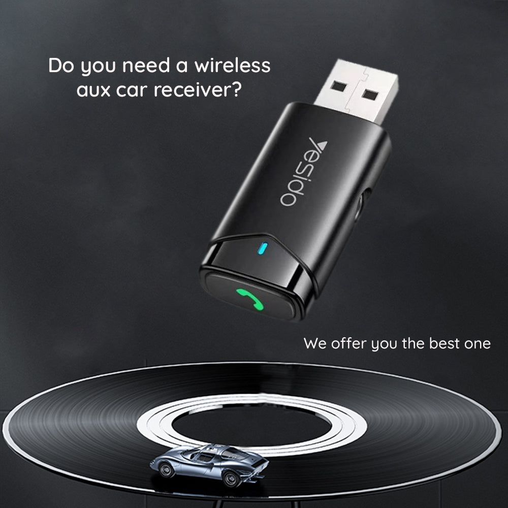 Adaptor Yesido Wireless Aux Car Receiver (YAU40), Handsfree Call, HD Sound Quality, Negru