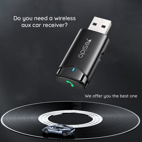 Adaptor Yesido Wireless Aux Car Receiver (YAU40), Handsfree Call, HD Sound Quality, Negru