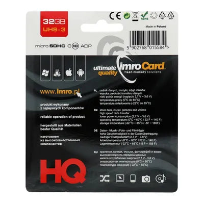 Card de memorie microSD IMRO 32GB / 64GB / 128GB 100MB/s clasa 10 UHS 3 cu adaptor SD