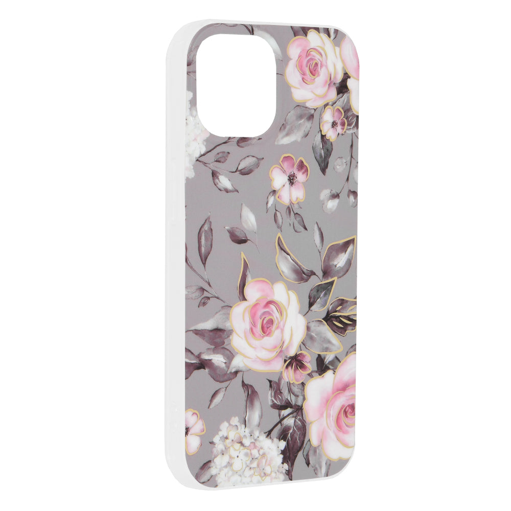 Husa de protectie Techsuit Marble Series compatibil cu iPhone 15, Bloom of Ruth Gray