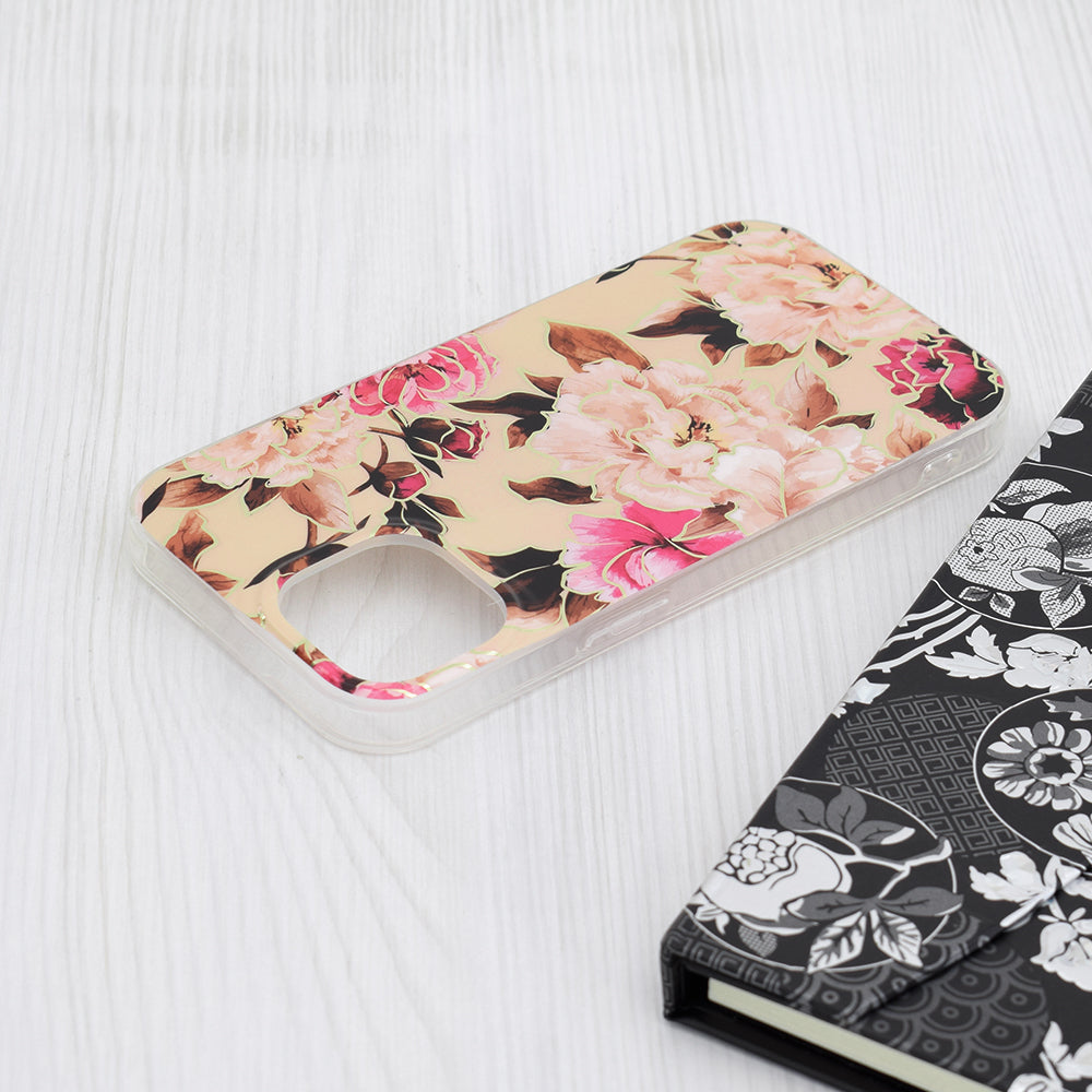 Husa de protectie Techsuit Marble Series compatibil cu iPhone 15, Mary Berry Nude