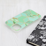 Husa de protectie Techsuit Marble Series compatibil cu iPhone 15, Verde Hex