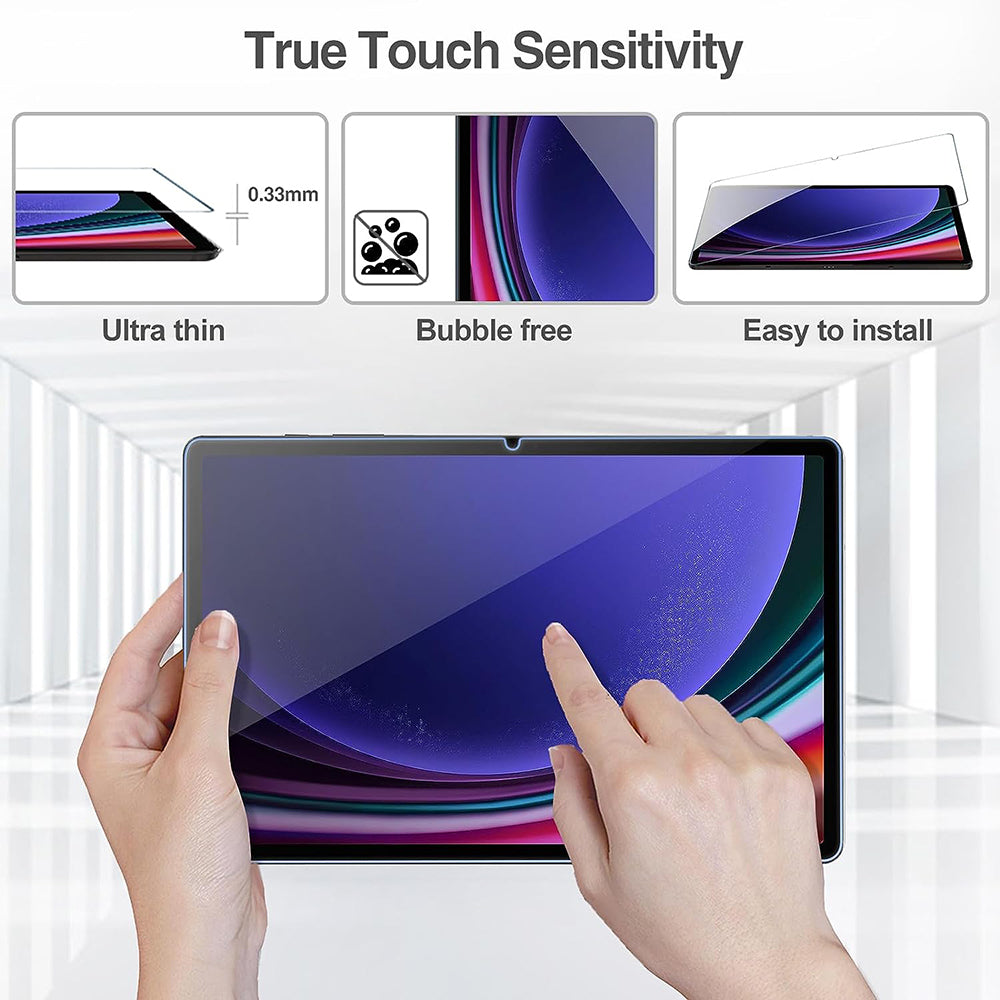 Husa de protectie tableta Lito 2.5D Classic Glass compatibil cu Samsung Galaxy Tab S9 / S9 FE, Transparent