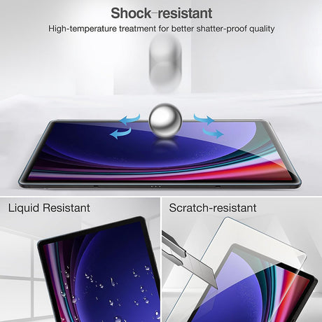 Husa de protectie tableta Lito 2.5D Classic Glass compatibil cu Samsung Galaxy Tab S9 / S9 FE, Transparent