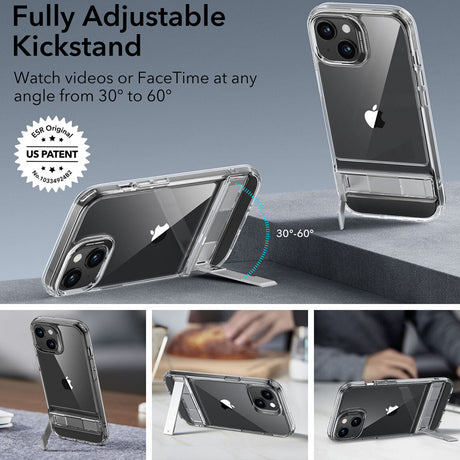 Husa de protectie ESR Air Shield Boost Kickstand compatibil cu iPhone 15 Plus, Transparent