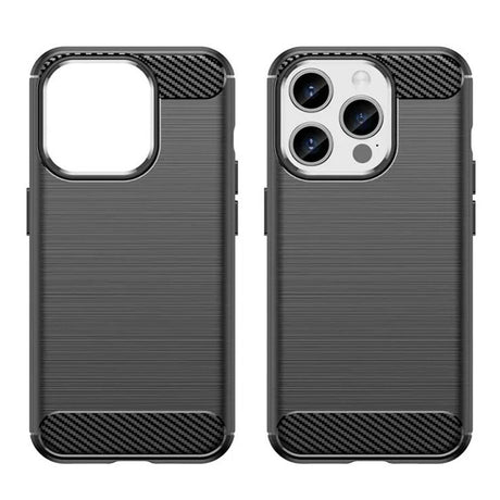 Husa de protectie Techsuit Carbon Silicone compatibil cu iPhone 15 Pro Max, Negru