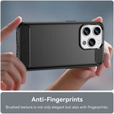 Husa de protectie Techsuit Carbon Silicone compatibil cu iPhone 15 Pro, Negru